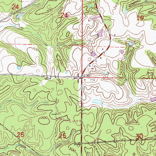 Topographic Map of Central School (historical), MS