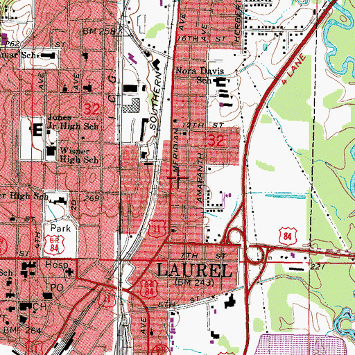 Topographic Map of Church of God, MS