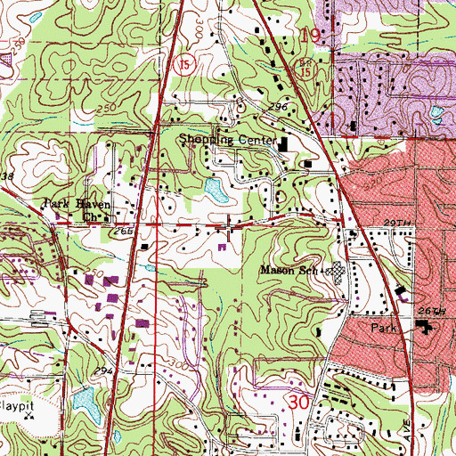 Topographic Map of Church of the Nazarene, MS