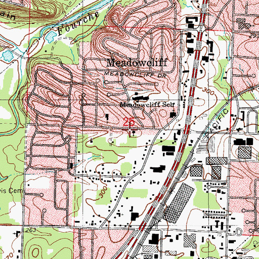 Topographic Map of Sixtyfifth Street Baptist Church, AR