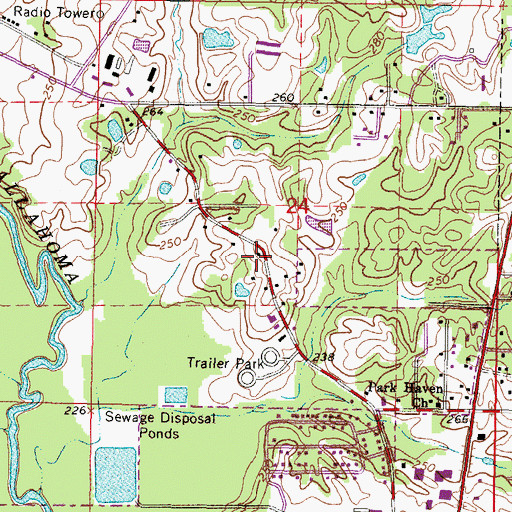 Topographic Map of Clark Store (historical), MS
