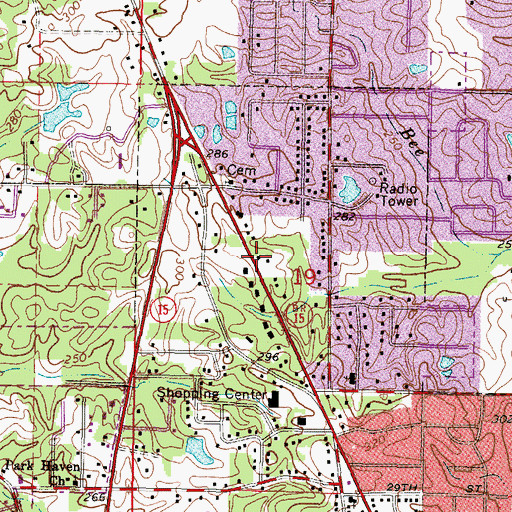 Topographic Map of Community Baptist Church, MS
