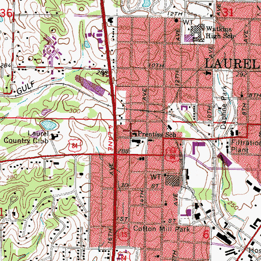 Topographic Map of Cornerstone Independant Baptist Church, MS