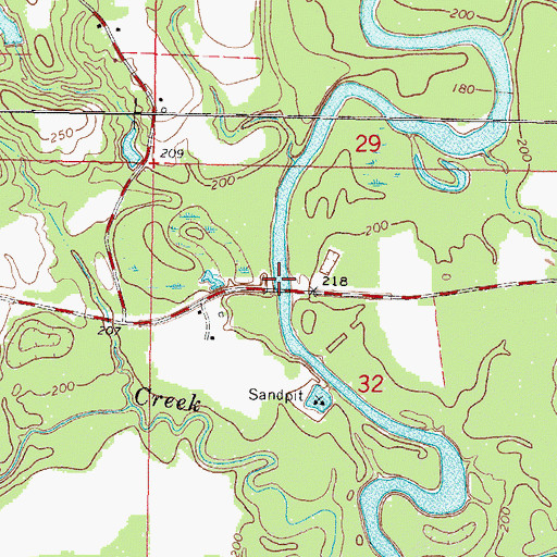 Topographic Map of Cranfords Bridge, MS