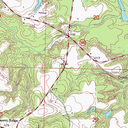 Topographic Map of Crosby Store (historical), MS