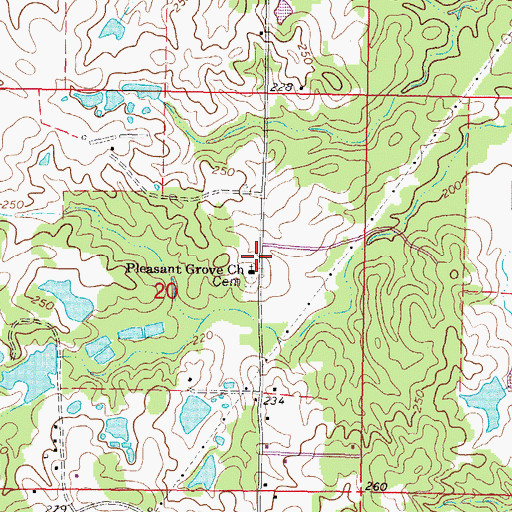 Topographic Map of Dacetown School (historical), MS