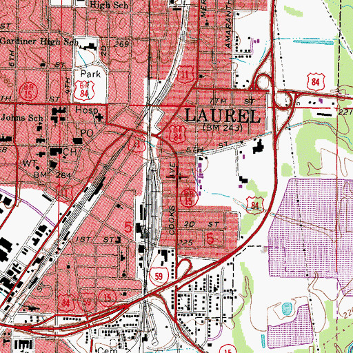 Topographic Map of East Jerusalem Baptist Church, MS