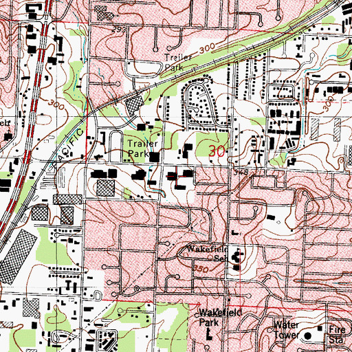 Topographic Map of Sixtyfifth Street Shopping Center, AR