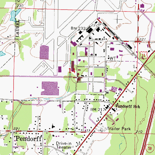 Topographic Map of Faith Assembly of God Church, MS