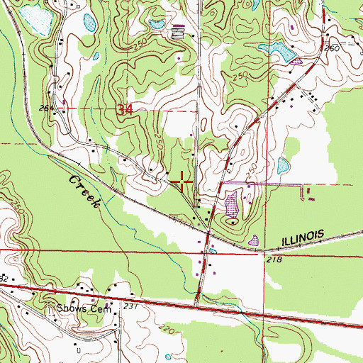 Topographic Map of Flint School (historical), MS