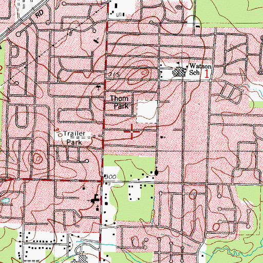 Topographic Map of Skylark, AR