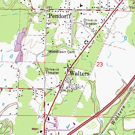 Topographic Map of Harmony Church (historical), MS