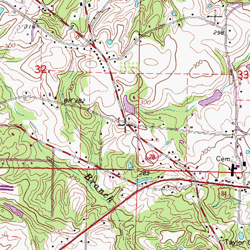 Topographic Map of Holder Store (historical), MS