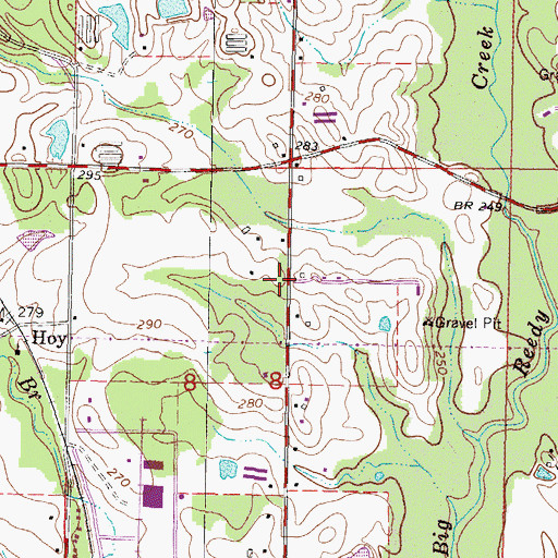 Topographic Map of Hoy School (historical), MS