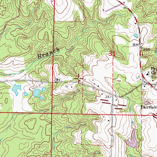 Topographic Map of Johnson School (historical), MS