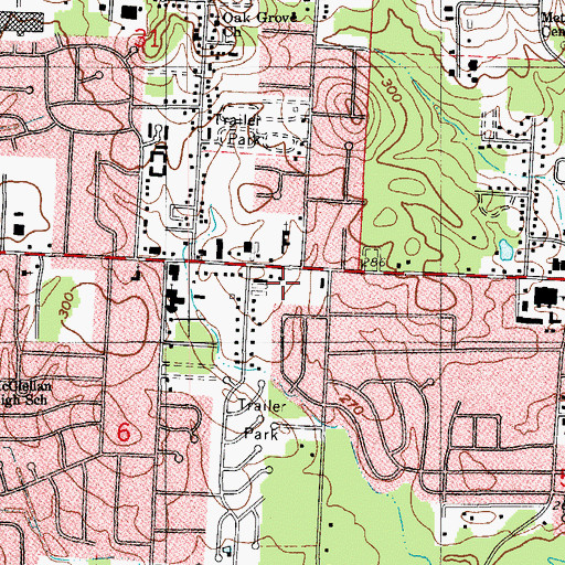 Topographic Map of South Heights Shopping Center, AR