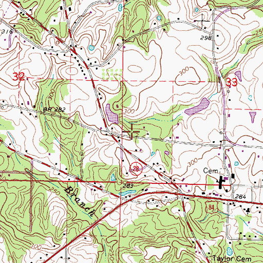 Topographic Map of Liberty School (historical), MS