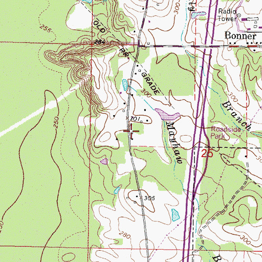 Topographic Map of Lindsey School (historical), MS