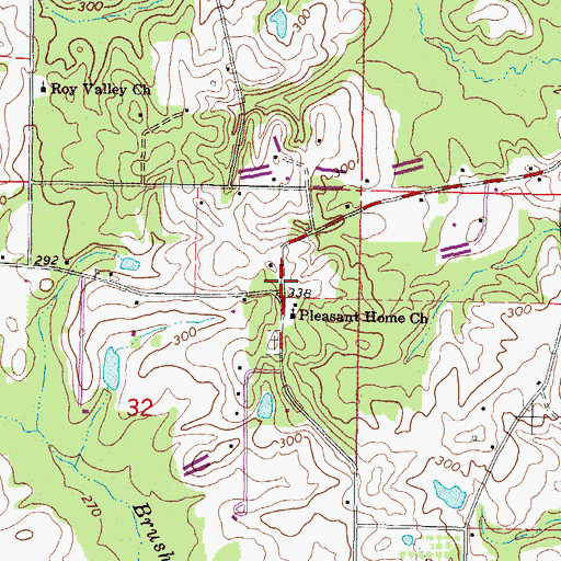 Topographic Map of Matthews, MS