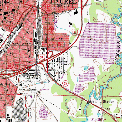 Topographic Map of Morning Star Baptist Church, MS