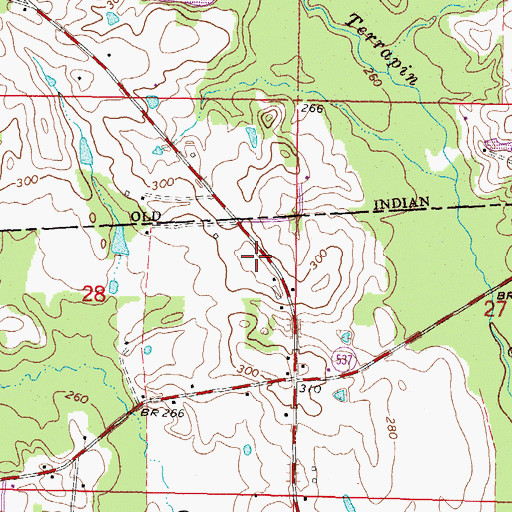 Topographic Map of Moss Chapel (historical), MS