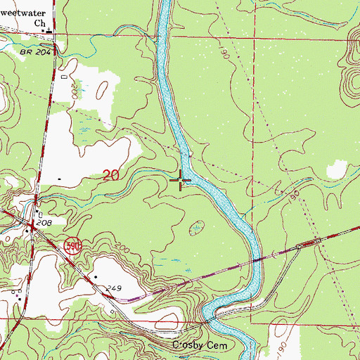 Topographic Map of Napier Mills (historical), MS