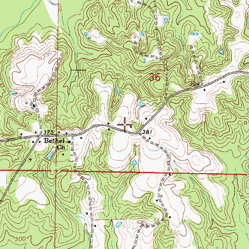 Topographic Map of New Bethlehem Church (historical), MS