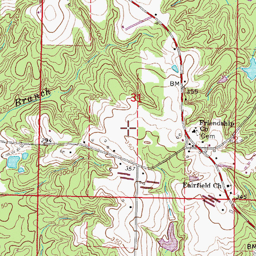 Topographic Map of Odom Mill (historical), MS