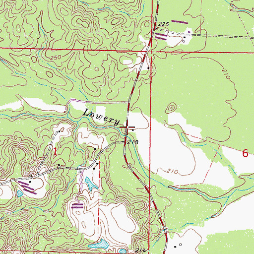 Topographic Map of Parkers Store (historical), MS