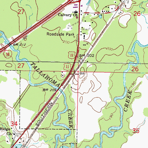 Topographic Map of Perry Fraser Mill (historical), MS