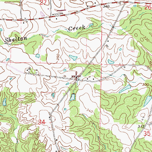 Topographic Map of Pine Ridge School (historical), MS