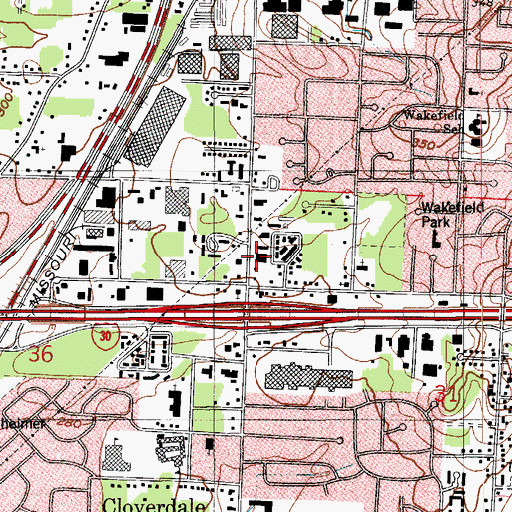 Topographic Map of Southpark Shopping Center, AR