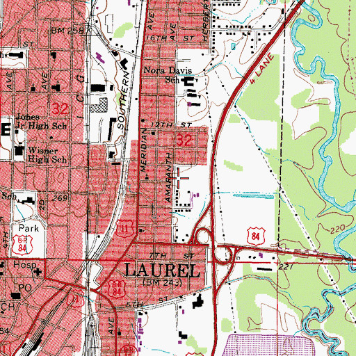 Topographic Map of Pleasant Valley Missionary Baptist Church, MS
