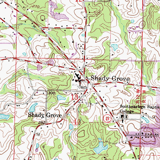 Topographic Map of Shady Grove Church, MS