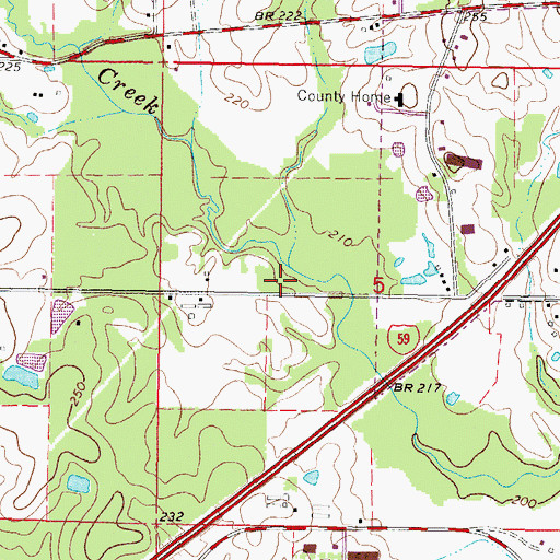 Topographic Map of Simpson School (historical), MS