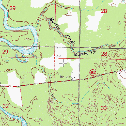 Topographic Map of Slidell School (historical), MS