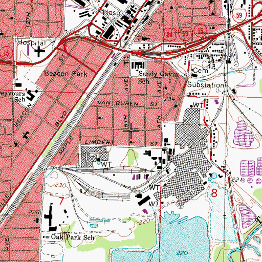 Topographic Map of Southside Church of Christ, MS