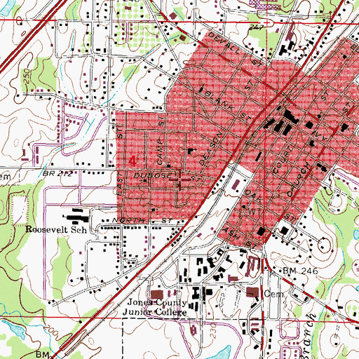 Topographic Map of Spring Hill Baptist Church, MS
