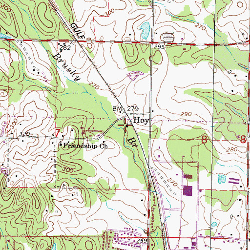 Topographic Map of Sun Light Baptist Church, MS