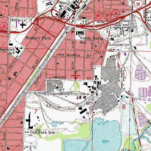 Topographic Map of Sweet Hope Baptist Church, MS