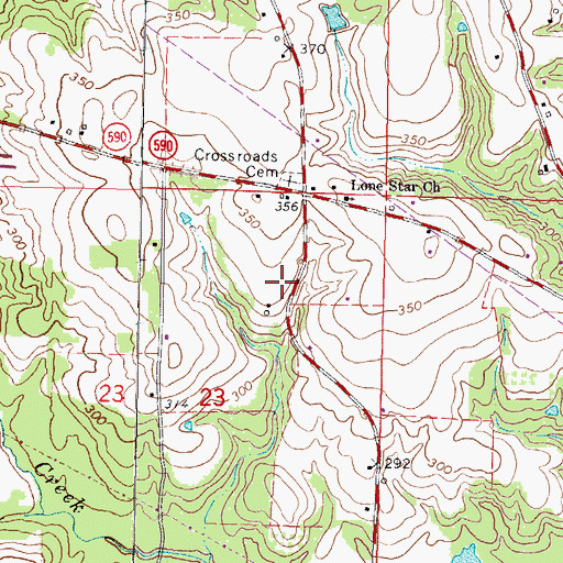 Topographic Map of Sweetwater School (historical), MS