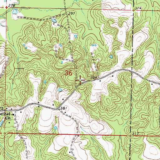 Topographic Map of Taylor Line School (historical), MS