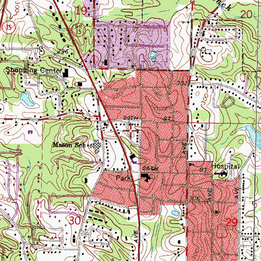 Topographic Map of Trinity Playground, MS