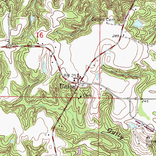 Topographic Map of Union Church, MS