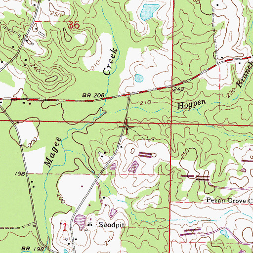 Topographic Map of Vardaman School (historical), MS