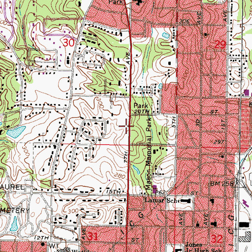 Topographic Map of West Laurel Church of God, MS
