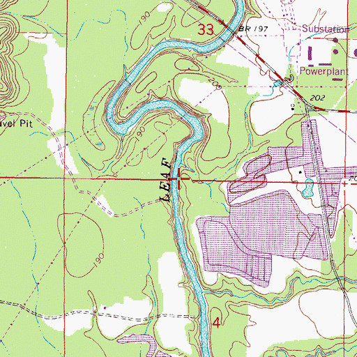 Topographic Map of Windham Ferry (historical), MS