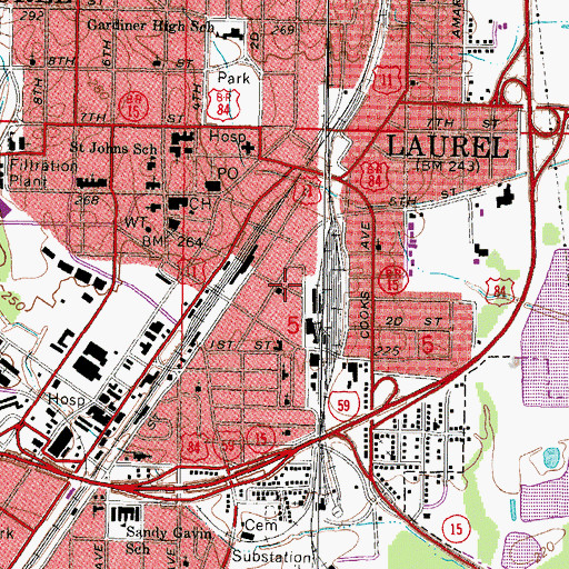 Topographic Map of Wings of Deliverance Faith Temple Number One, MS
