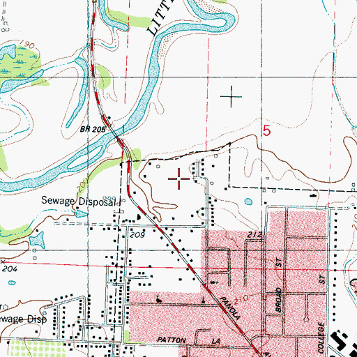 Topographic Map of Armstrong Street Church of God, MS
