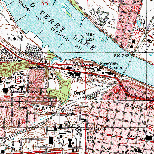 Topographic Map of Squatters Island, AR
